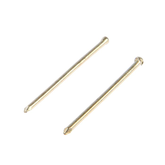 Гвозди ТУНДРА, финишные, ГОСТ 7811-7035, латунированные, 1,4x30 мм, 50 шт - Фото 1