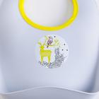 Нагрудник для кормления пластиковый на завязках, с карманом, цвет серый - фото 24380255