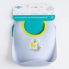 Нагрудник для кормления пластиковый на завязках, с карманом, цвет серый - фото 24380256