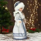 Снегурочка под ёлку «Зимнее волшебство. В шубке с узорами» двигается, 40 см - Фото 4