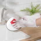 Перчатки хозяйственные Доляна, ПВХ, 70 гр, размер M, цвет белый - Фото 3