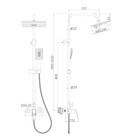 Душевая система Accoona A83123F, однорычажная, с тропическим душем, чёрная - Фото 8