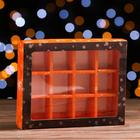 Коробка для конфет UPAK LAND с обечайкой 12 шт "Запах Нового года", 19 х 15 х 3,6 см - фото 9359585
