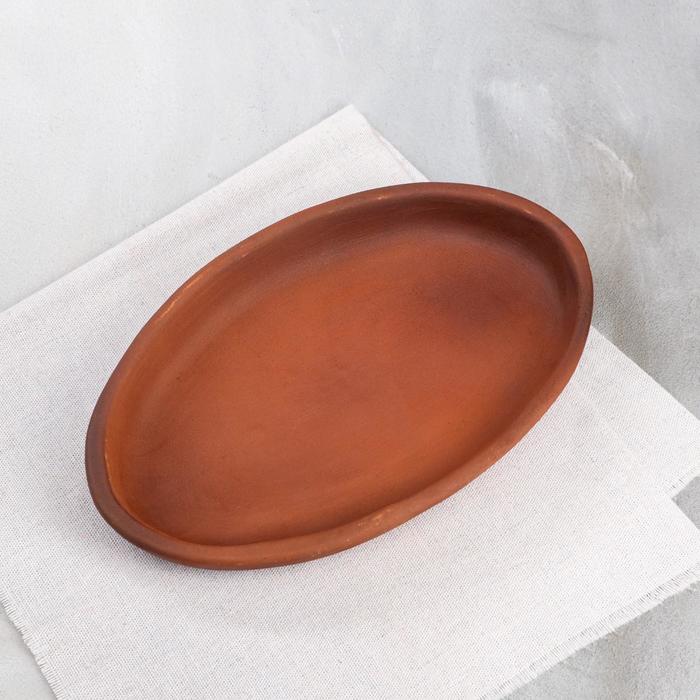 Сковорода для запекания "Кеци", овальная, красная глина, 23х14 см - Фото 1