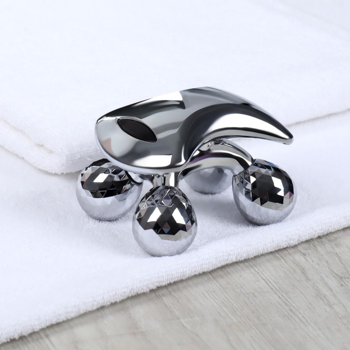 Массажёр универсальный с ручкой 4 шарика 12 9 85 см цвет серебристый 335₽