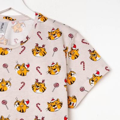 Пижама женская (футболка, брюки) KAFTAN Cats, размер 48-50, серая