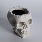 Свеча фигурная в бетоне "Плачущий череп", черный - фото 9749284
