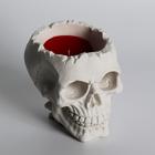 Свеча фигурная в бетоне "Плачущий череп", красный - Фото 6