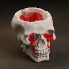 Свеча фигурная в бетоне "Плачущий череп", красный - фото 9495567