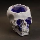 Свеча фигурная в бетоне "Плачущий череп", фиолетовый - фото 9749285