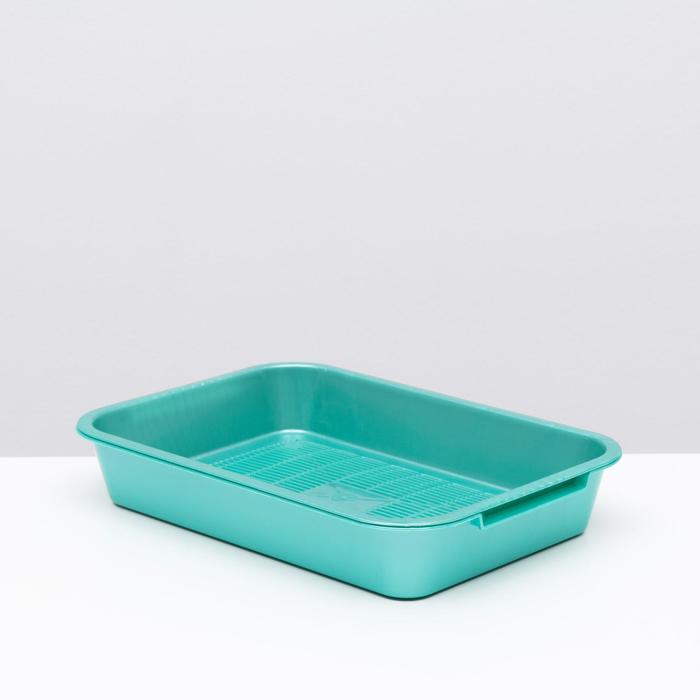 Туалет перламутровый средний с сеткой 36 х 26 х 6,5 см светло-зеленый - Фото 1