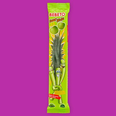 Жевательный мармелад BEBETO SOUR STICKS, со вкусом яблока, 35 г