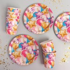 Посуда бумажная одноразовая «Шары», 6 тарелок, 6 стаканов - Фото 2