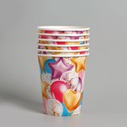 Посуда бумажная одноразовая «Шары», 6 тарелок, 6 стаканов - Фото 4