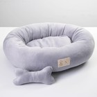 Лежанка с косточкой, 40 х 40 см, серая - Фото 2