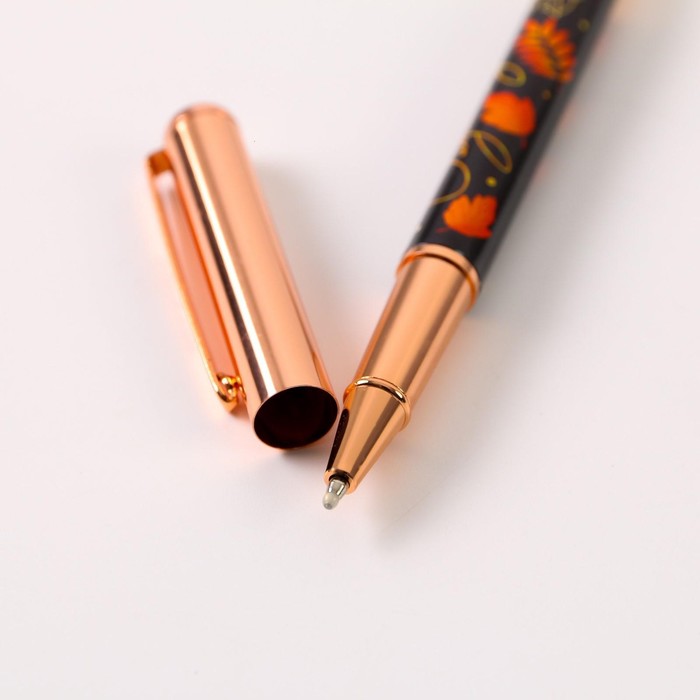 Ручка «Лучший учитель», фурнитура розовое золото, металл, синяя паста, 1.0 мм - фото 1907282722