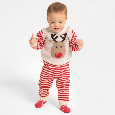 Костюм детский вязаный «Крошка Я. Олень», рост 86-92 см