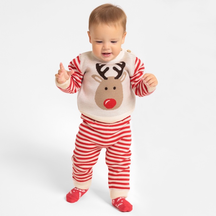 Костюм детский вязаный «Крошка Я. Олень», рост 80-86 см - Фото 1