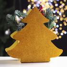 Ящик подарочный деревянный блестящий «Елочка», упаковка, золотистый, 26×13.1×25.4 см - Фото 1