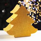 Ящик подарочный деревянный блестящий «Елочка», упаковка, золотистый, 26×13.1×25.4 см - Фото 2