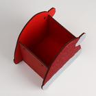 Ящик подарочный деревянный блестящий "Шапка" красный 19,7х13,1х20 см - Фото 3