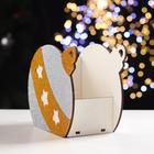 Ящик подарочный деревянный блестящий «Шар звездочки», упаковка, золото, 18.8×9.8×15.5 см - Фото 3