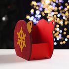 Ящик подарочный деревянный блестящий «Шар снежинка», красный, упаковка, 18.8×9.8×15.5 см - Фото 3