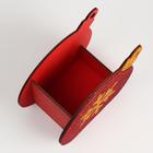 Ящик подарочный деревянный блестящий «Шар снежинка», красный, упаковка, 18.8×9.8×15.5 см - Фото 4