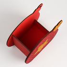 Ящик подарочный деревянный блестящий «Шар», упаковка, звезда, красный, 18.8×9.8×15.5 см - Фото 4