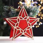 Ящик подарочный деревянный "Красная звезда" 25,6х11,3х25,1 см - фото 9361193