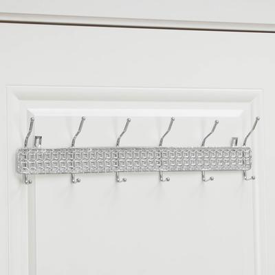 Вешалка настенная Доляна «Витая», 6 двойных крючков, 52,5×13×6 см, цвет хром