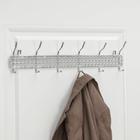 Вешалка настенная Доляна «Витая», 6 двойных крючков, 52,5×13×6 см, цвет хром - Фото 3