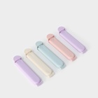 Зажимы для пакетов Доляна «Базис», 5 шт., 7 см, МИКС - Фото 1