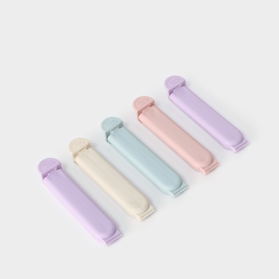 Зажимы для пакетов Доляна «Базис», 5 шт., 7 см, МИКС