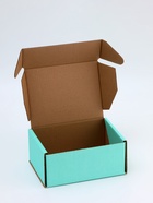 Коробка самосборная, мятная, для подарков, хранения и отправки посылок, 22×16.5×9.5 см - Фото 3