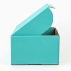Коробка самосборная, мятная, для подарков, хранения и отправки посылок, 22×16.5×9.5 см - Фото 5