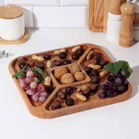 Менажница квадратная, бук 3 отсека d=29 см 7145671