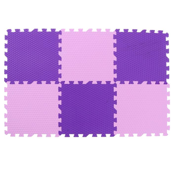 Мягкий пол универсальный «Розово-фиолетовый» 30х30х1,4, 6 элементов - Фото 1