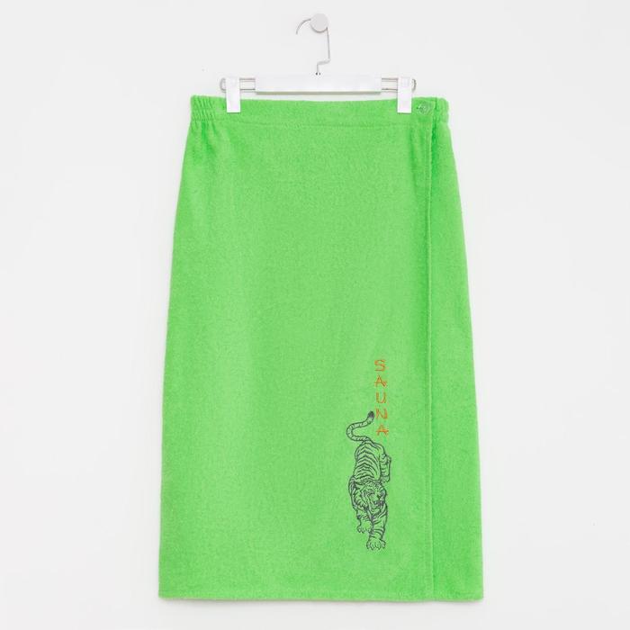 Килт женский 80х150+-2, цвет зелёный, вышивка «Тигр» - Фото 1