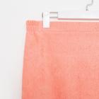 Килт женский для бани и сауны , цвет персиковый вышивка Снежинки, размер 80х150±2 см, махра 300г/м 100% хлопок - Фото 2