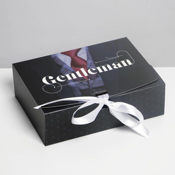 Коробка подарочная складная, упаковка, «Джентльмен», 16.5 х 12.5 х 5 см