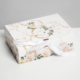 Коробка подарочная складная, упаковка, «8 марта, золото», 16.5 х 12.5 х 5 см