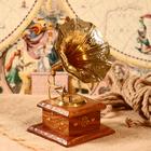 Граммофон сувенирный «Цветок пустыни», 11.5×11.5×24 см, дерево, латунь - Фото 1