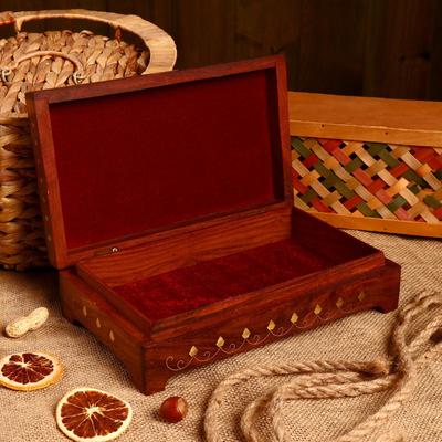 Шкатулка резная «Соцветие», 25×15×7 см, дерево