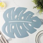 Салфетка сервировочная на стол «Лист», 46?35 см, цвет серый (комплект 12 шт) - фото 24410389