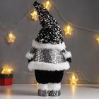Кукла интерьерная "Дед Мороз в чёрной шубке и колпаке с пайетками" 41х11х16 см - Фото 3