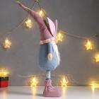 Кукла интерьерная "Дед Мороз в розово-голубом наряде, в колпаке с ушками" 48х10х13 см - Фото 2