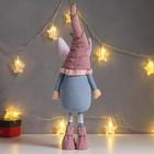 Кукла интерьерная "Дед Мороз в розово-голубом наряде, в колпаке с ушками" 48х10х13 см - Фото 3
