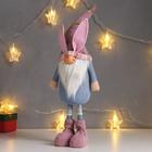 Кукла интерьерная "Дед Мороз в розово-голубом наряде, в колпаке с ушками" 48х10х13 см - Фото 4