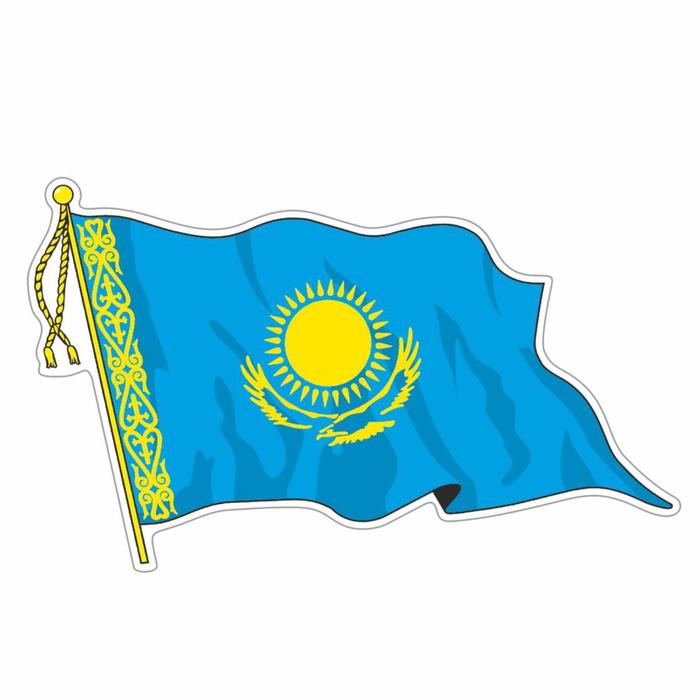 Наклейка "Флаг Казахстана", 21,5 х 15 см - Фото 1